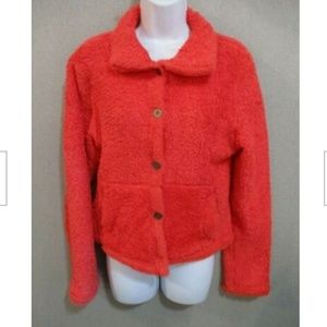 Ojai Teddy Bear Jacket Size Small Bright Orange